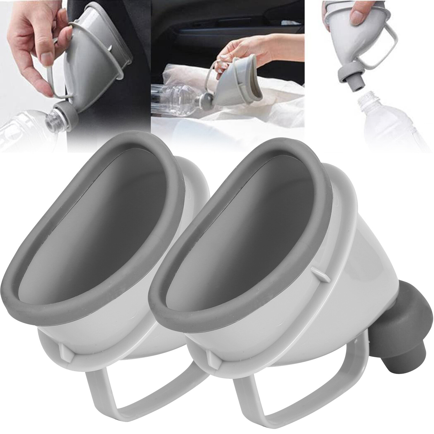 2 Packs Potty Pee Funnel Emergency Urinal Device Outdoor Toilet for Men Women