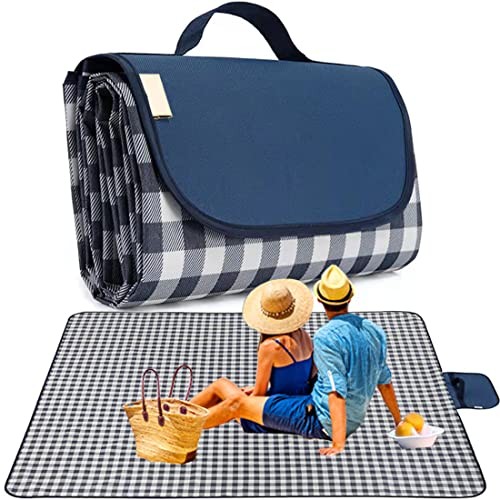 RUIBOLU Large Picnic Blanket Beach Blankets, 80”x60” Picnic Black 80×60 Inch