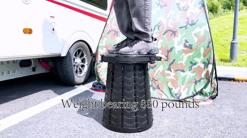 XXL Portable Camping Toilet – 880lbs Capacity, Adjustable 19.7″ Height, Collapsi