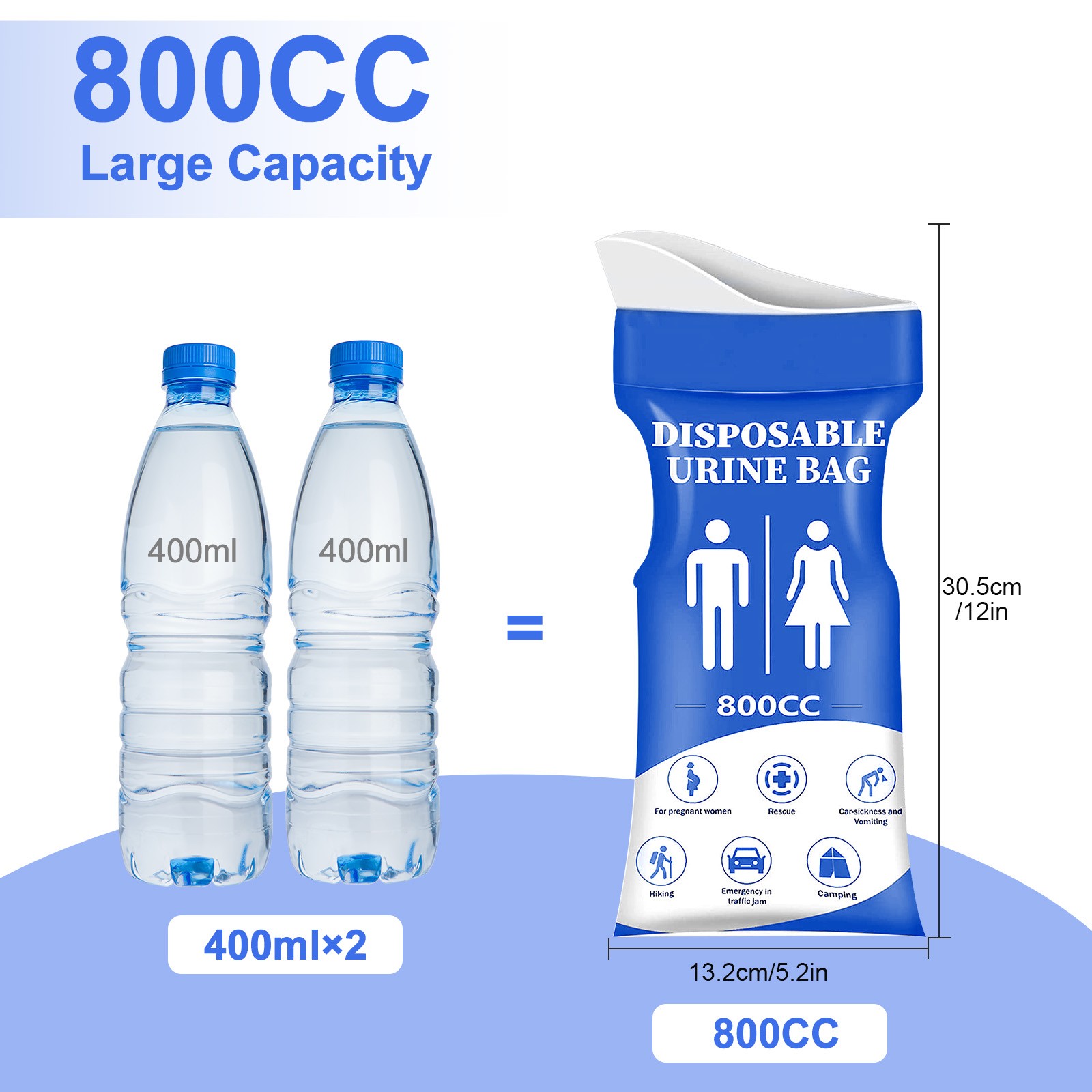 24X Disposable Urine Vomit Bag 800ML Portable Emergency Pee Traffic Trip Patient