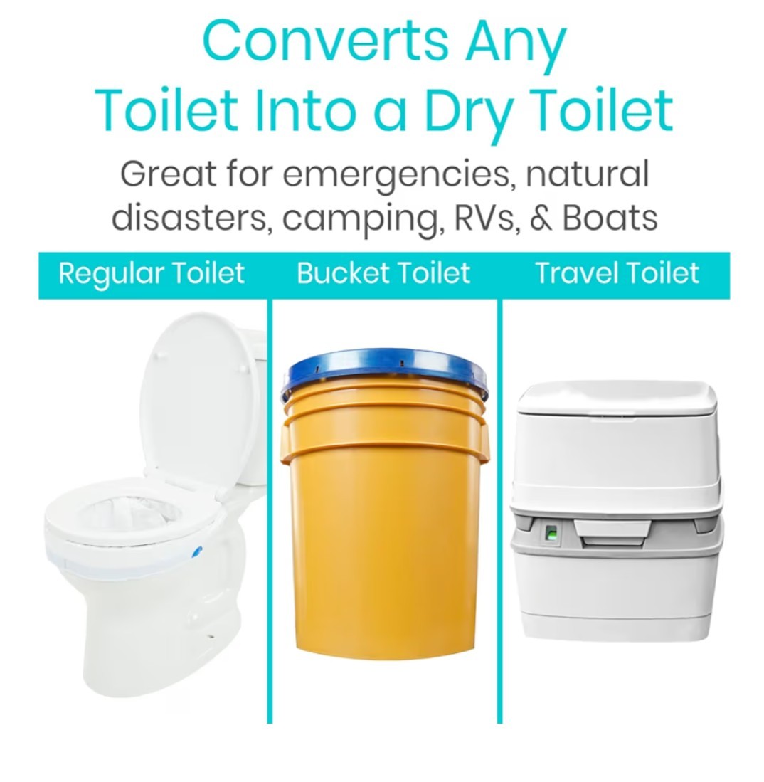 Vive Toilet and Commode Liners with Super Absorbent Pads (72 Pack)