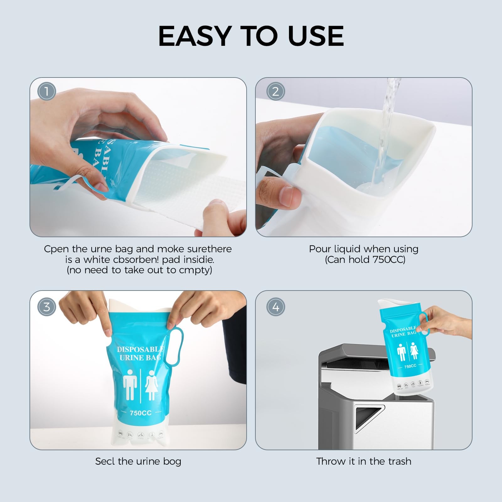 750ML Emergency Disposable Urinal Bags,12 PCS Vomit Bags,Female Urinal for Wo…