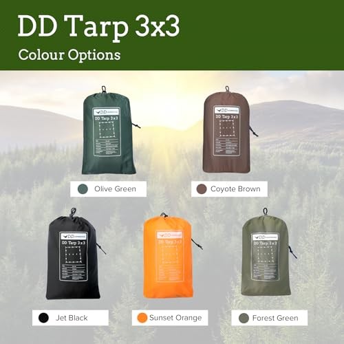 – DD Tarp 3×3 – Coyote Brown (10ft x 10ft) – 100% Waterproof – Lightweight &