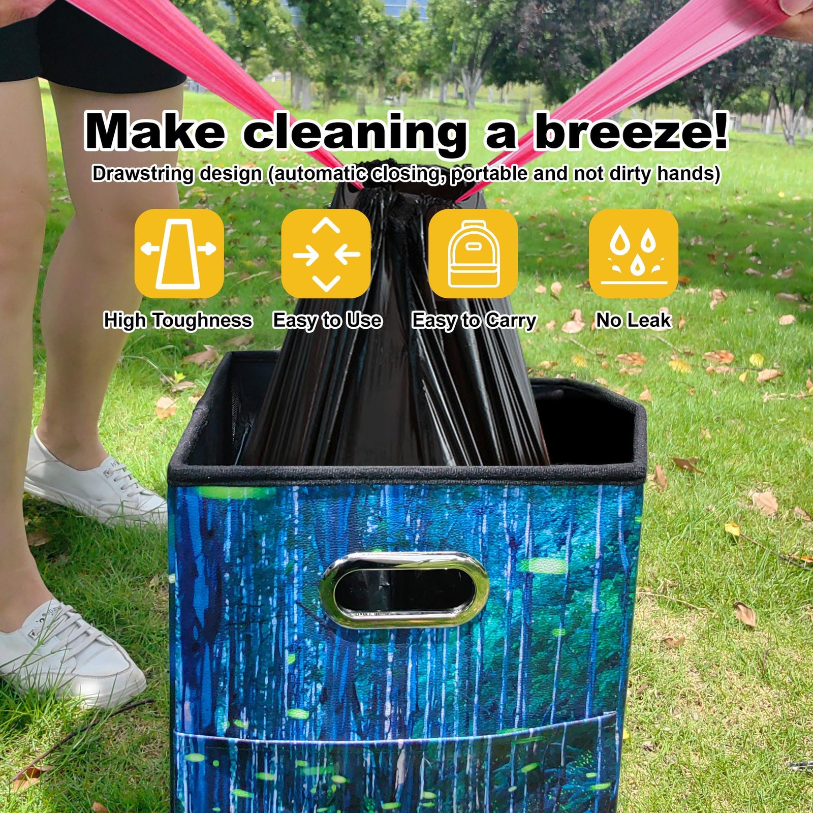 Portable Toilet Bags Drawstring 8 Gallon camping Toilet Bags Toilet Trash Bags