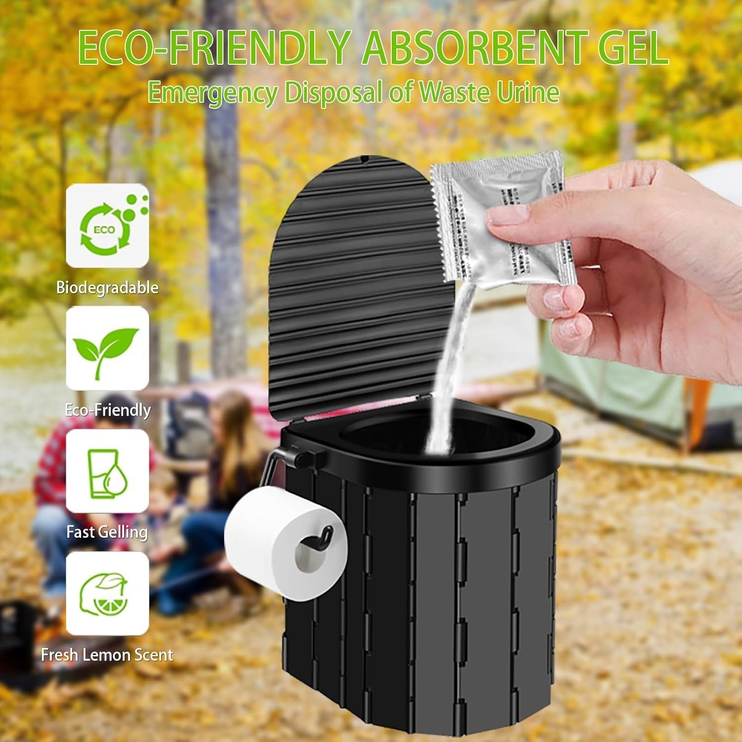 Waterproof Portable Toilet Kit with Privacy Tent – Ideal for Outdoor Adventures