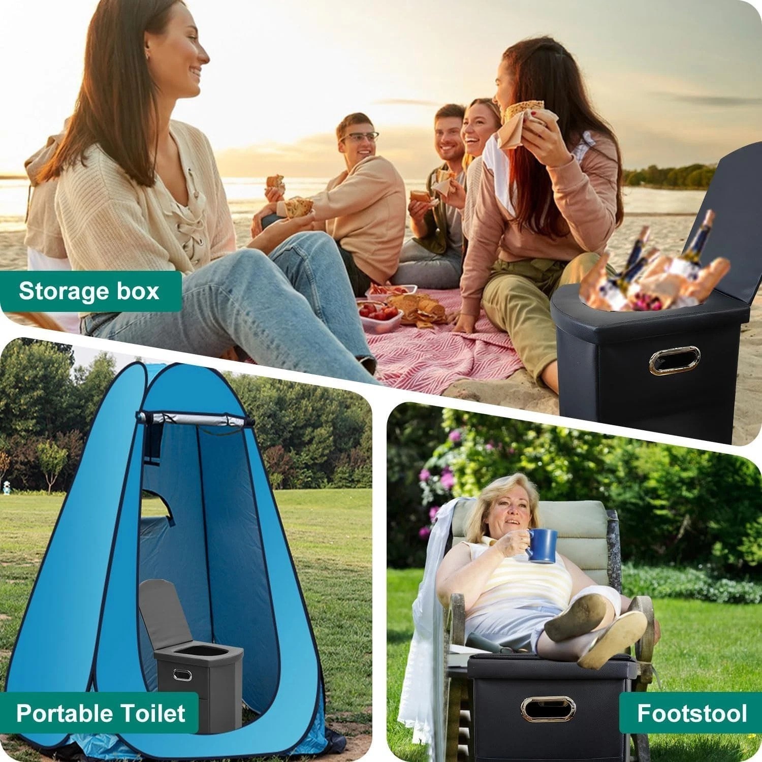 Multi-Functional Comfortable Portable Toilet for Cars, Camping, and Hiking
