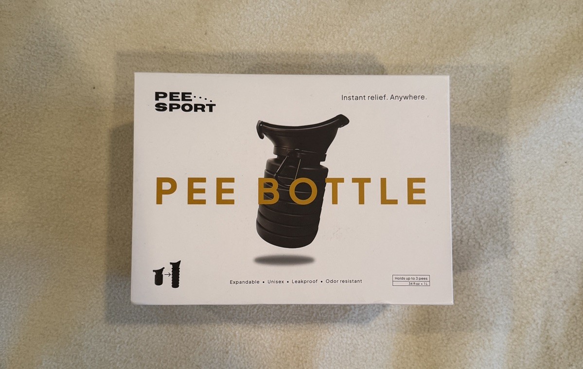 New Pee Sport Pee Bottle Shark Tank 34floz 1 Liter Expandable Leakproof
