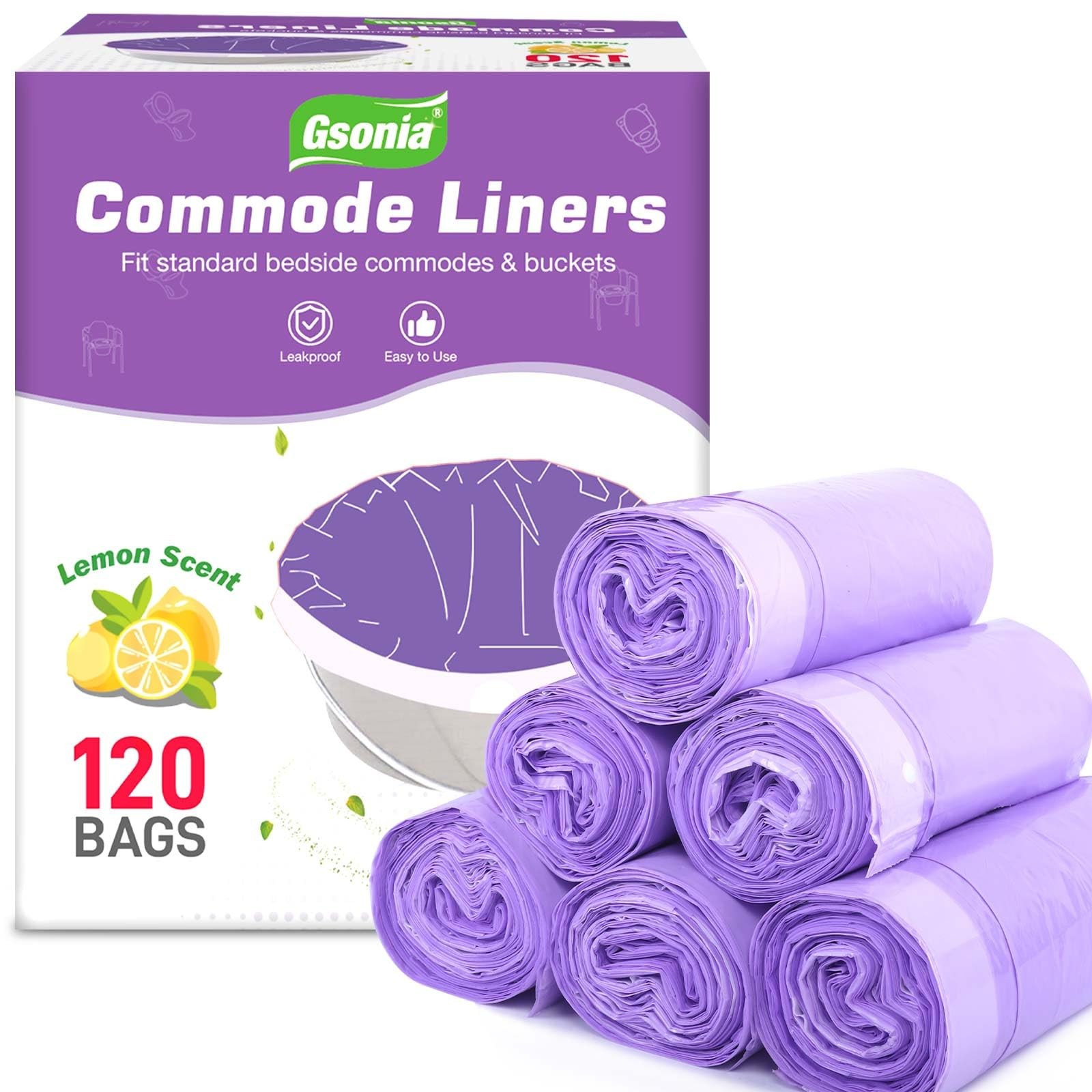 Commode Liners 120 Pcs Lemon Scented Leak Proof