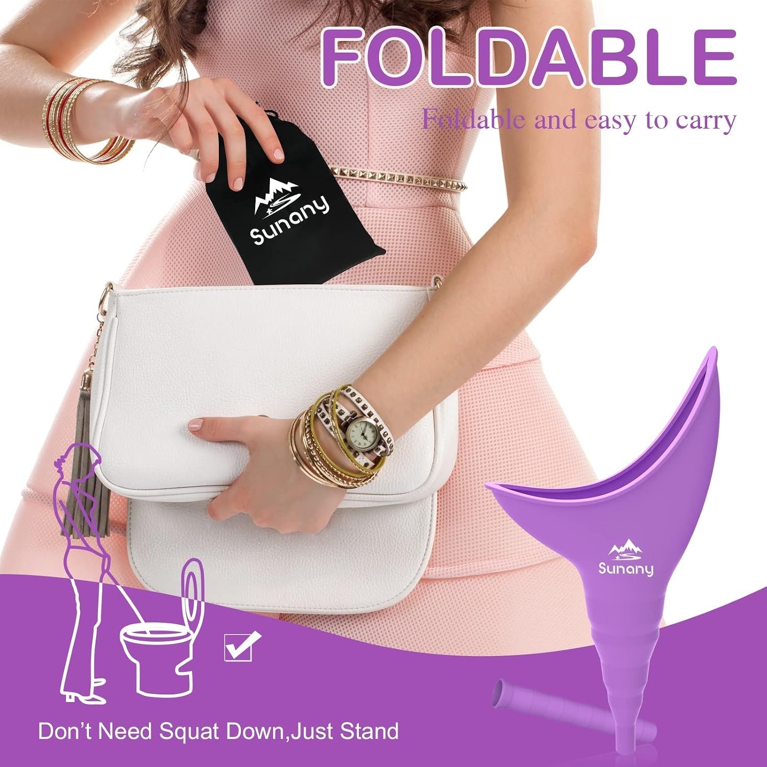 Reusable and Waterproof Female Urination Device for Travel & Outdoor Activities