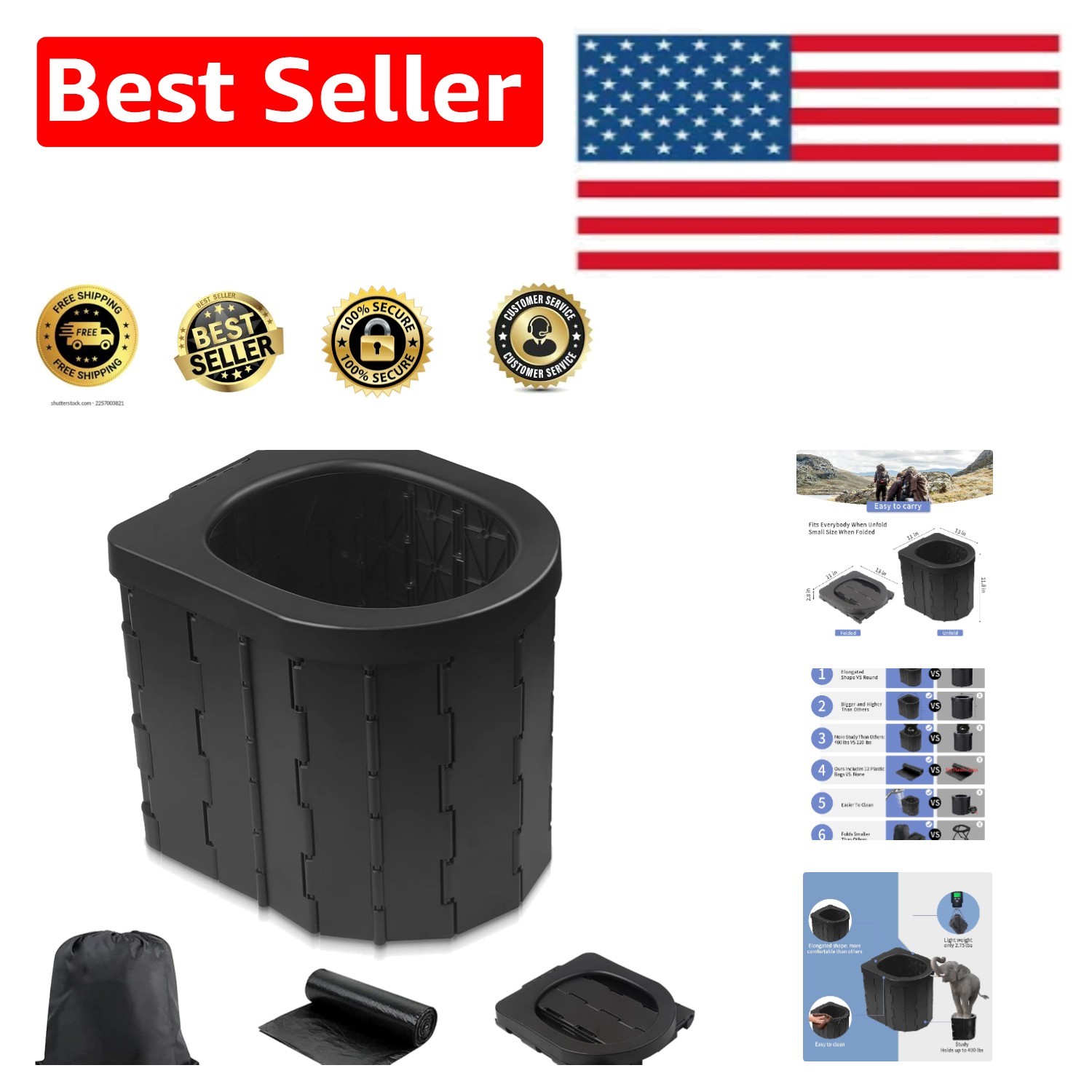 Lightweight Travel Commode – Perfect for Camping, Hiking, and Outdoor Adventures
