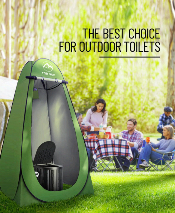 Portable Camping Toilet w/Pop Up Privacy Tent Ergonomic Potty