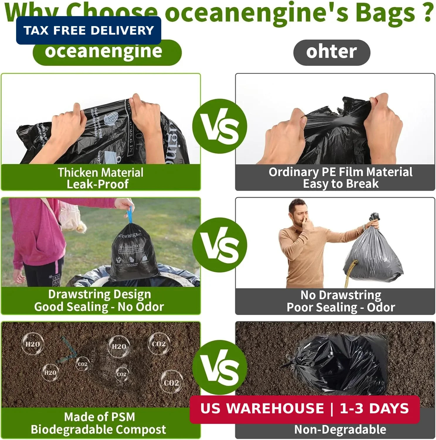 oceanengine Portable Toilet Bags Poo Gel Set, 8 Gallon Camping Toilet Bags with