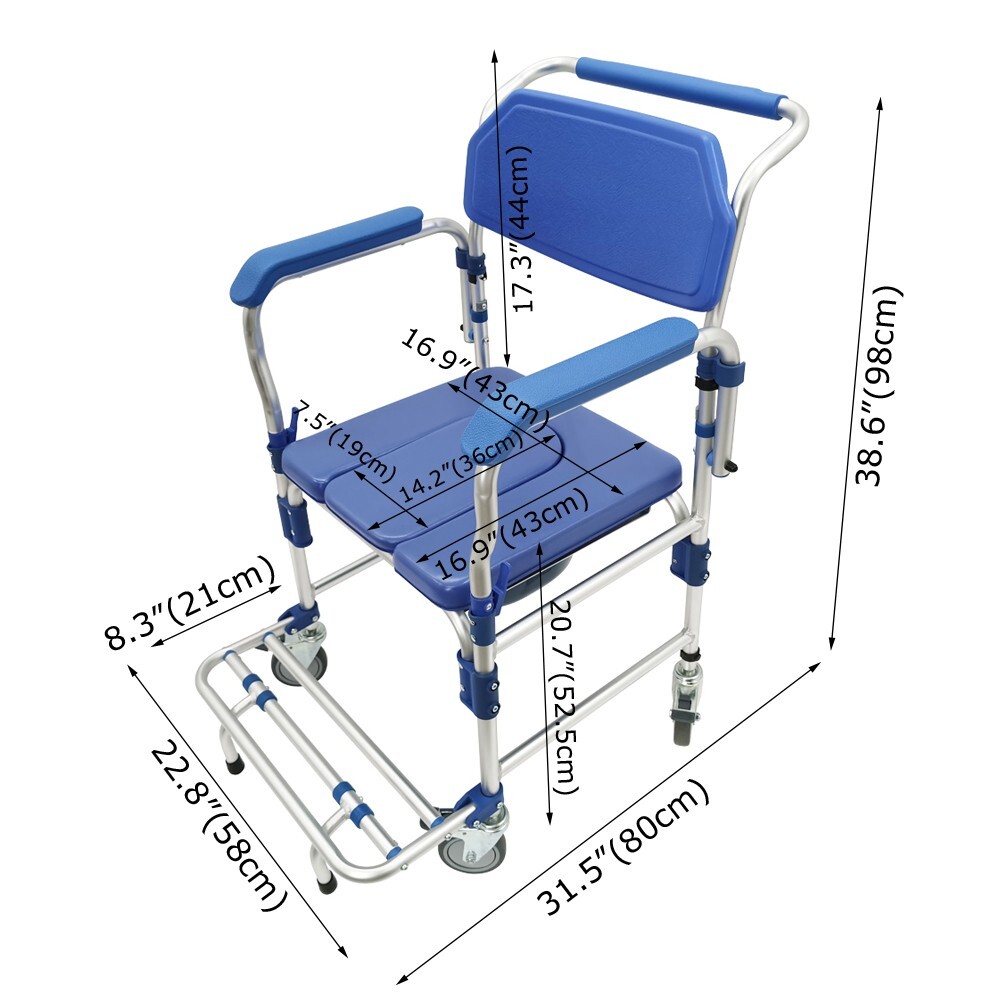 Folding Toilet Chair and Moving Toilet Chair For Elderly Pregnant Women