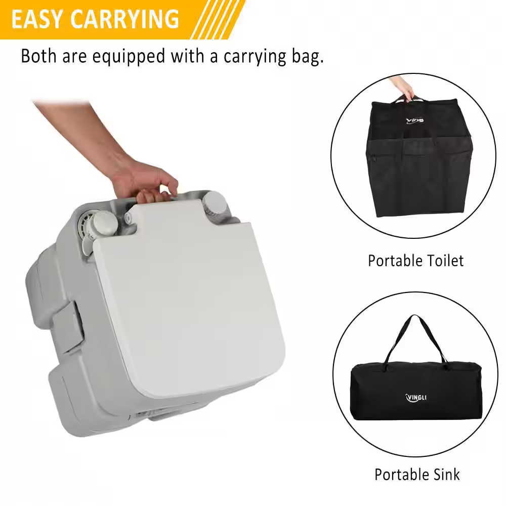 Portable Sink Hand Washing Station and 5.3 Gal. Flushing Toile Combo