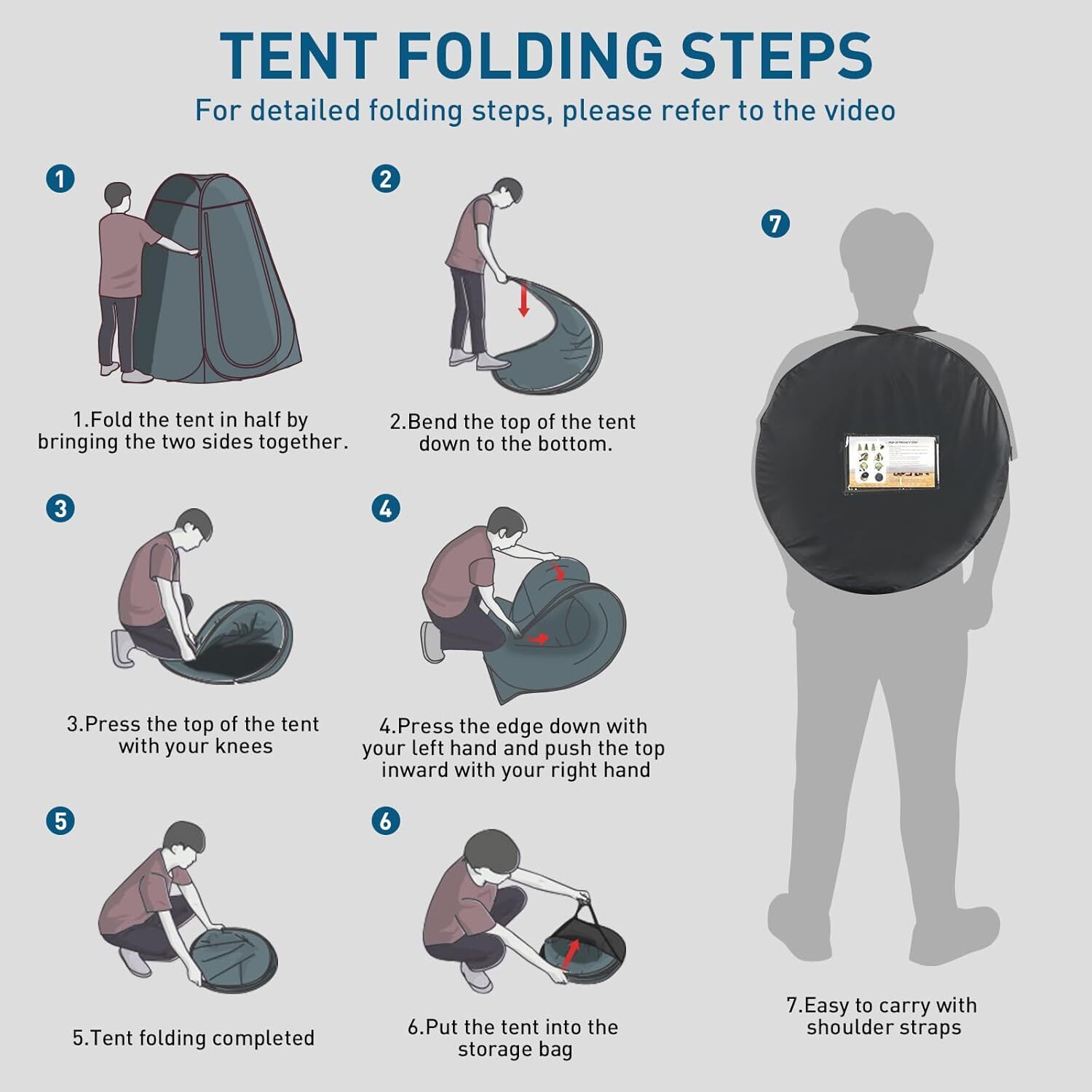 Portable Camping Folding Toilet with Pop-Up Privacy Tent 400 Lb Camping Bathroom