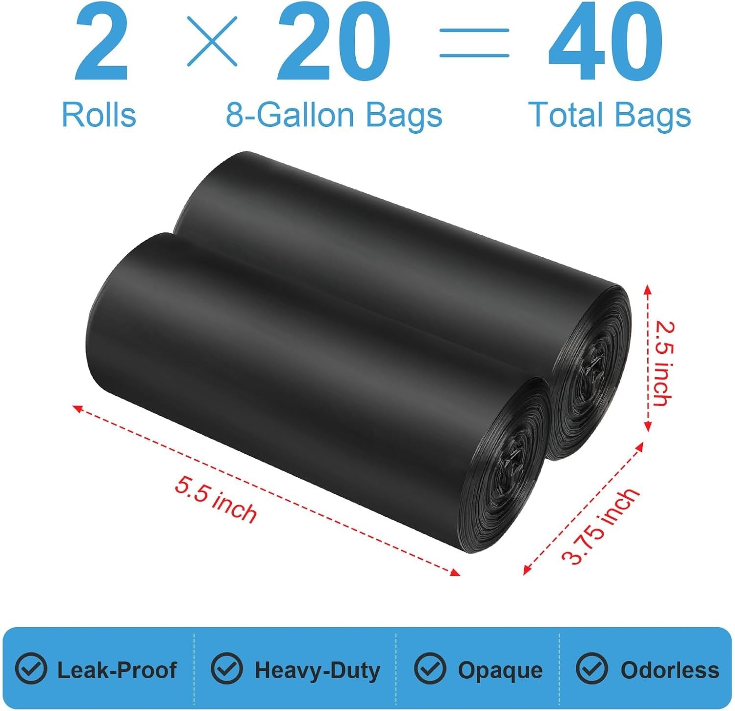 Portable Biodegradable Toilet Bags – 80 Thickened Liners for 5/8 Gallon Toilets