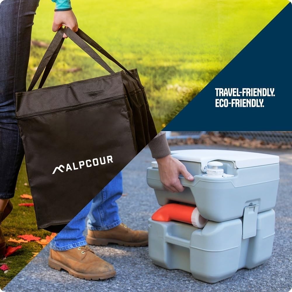 Portable Toilet Compact Indoor Outdoor Commode with Travel Bag for Camping
