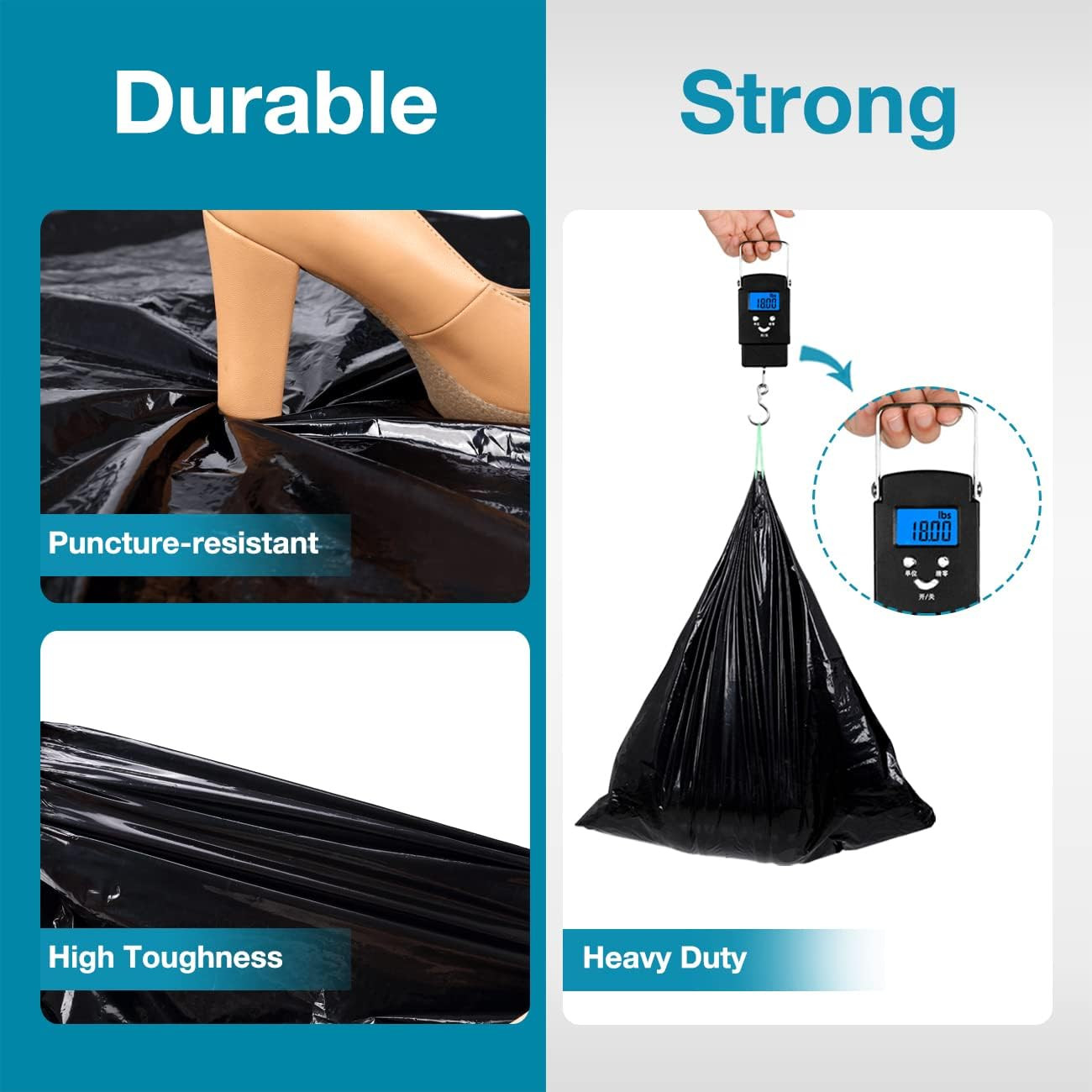 Retratable Portable Toilet 15.8 Inches and Toilet Bags 1 Roll * 20 Bags