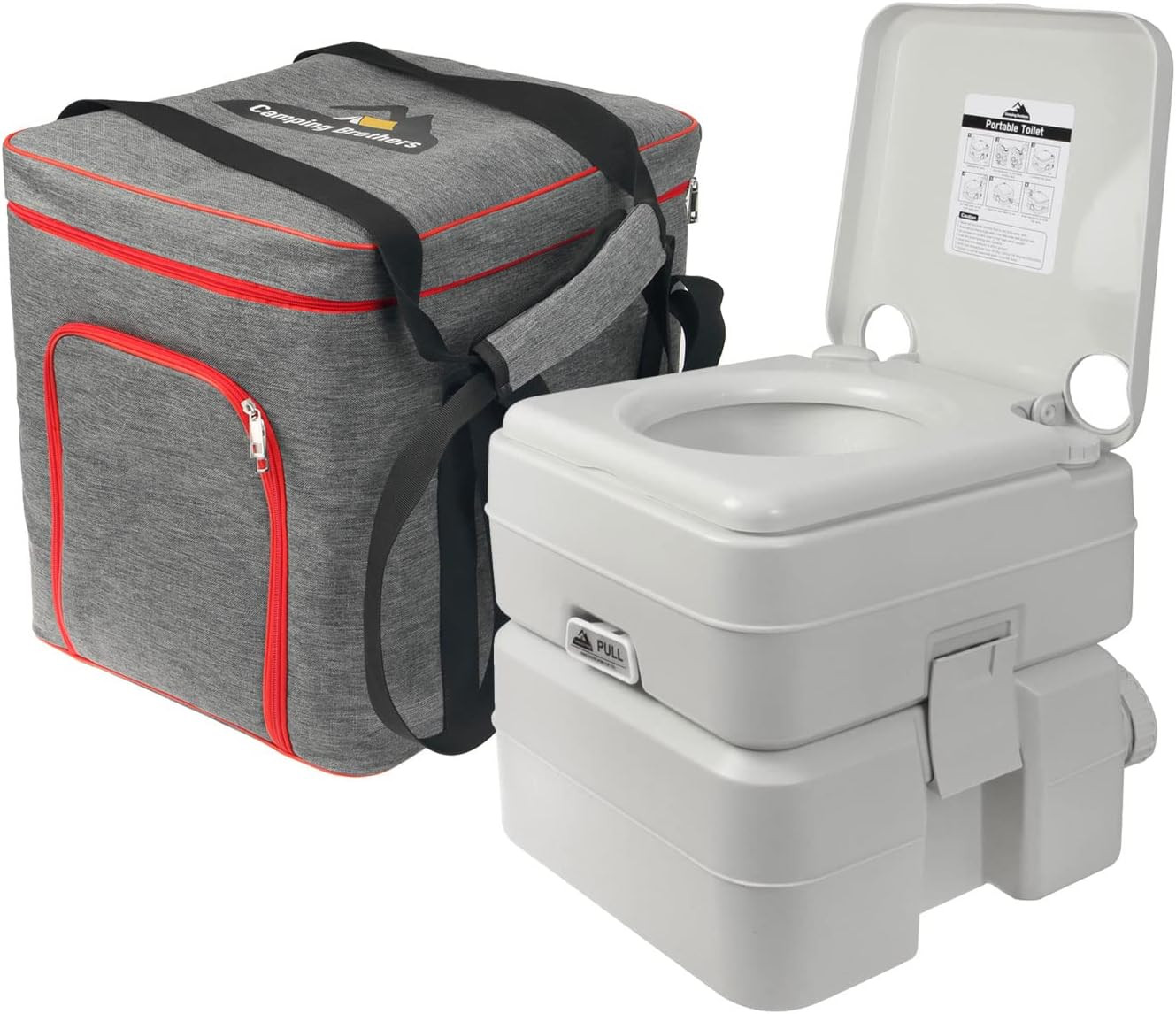 5.3 Gallon Portable Camping Toilet for Adults with Carry Bag – Extra Large Porta
