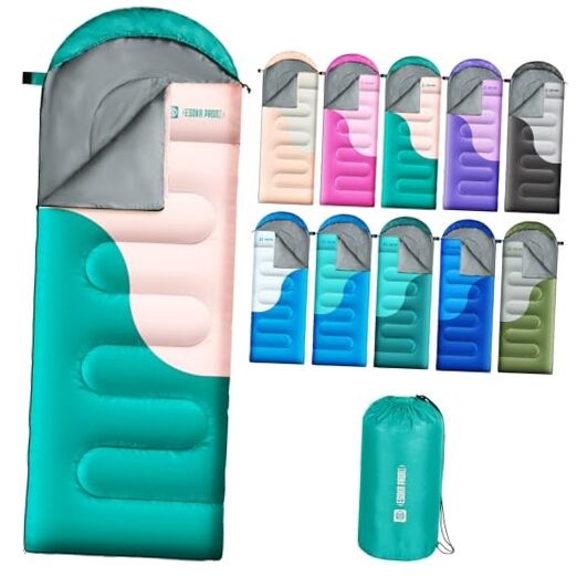 Sleeping Bags for Adults&Kids,Lightweight Waterproof Warm Blue,Green,Pink