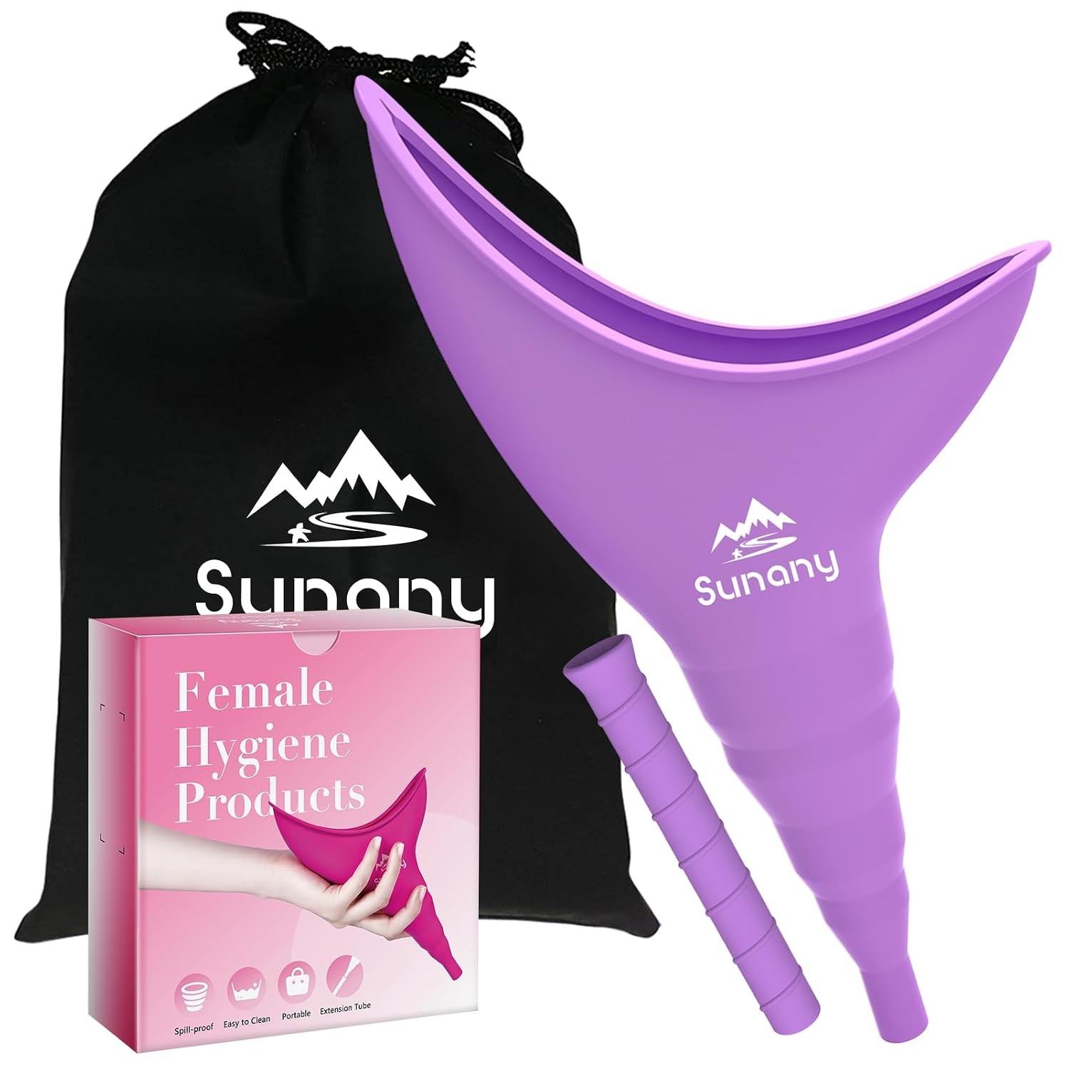 Light Purple Reusable Female Urination Device Silicone Funnel for Women Pee Aid