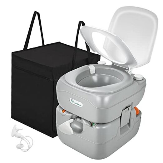 Portable Toilet Camping Porta Pottylon with 5.8 Gal Standard Seat+Bag+Sprayer
