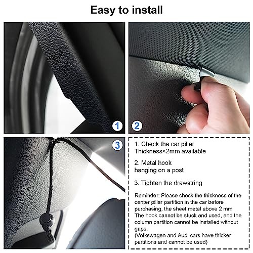 3PCS Car Privacy Curtains,Car Curtains 1 Rear Seat & 2 Side Black（4pcs）