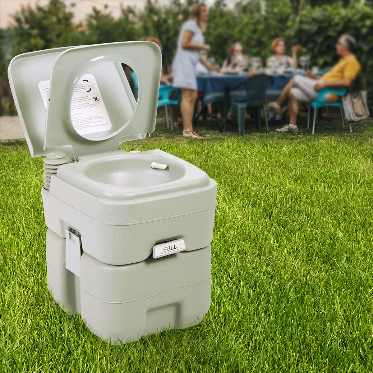 5 Gallon 20L Portable Toilet Outdoor Indoor Flush Porta Potti Travel Camping