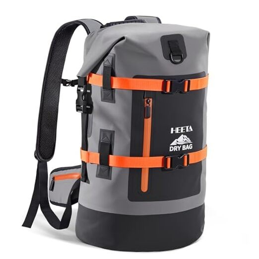 Grey 40L Heavy Duty Roll Top Dry Bags for Men & Women – Waterproof – Roll Top
