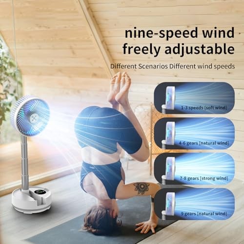 Socool 20000mAh 8″ Portable Fan Battery Operated Fans, Oscillating Charging