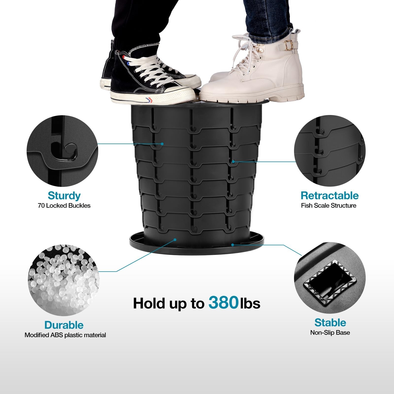 Portable Adjustable Height Camping Toilet – Retractable Foldable Potty for Trave