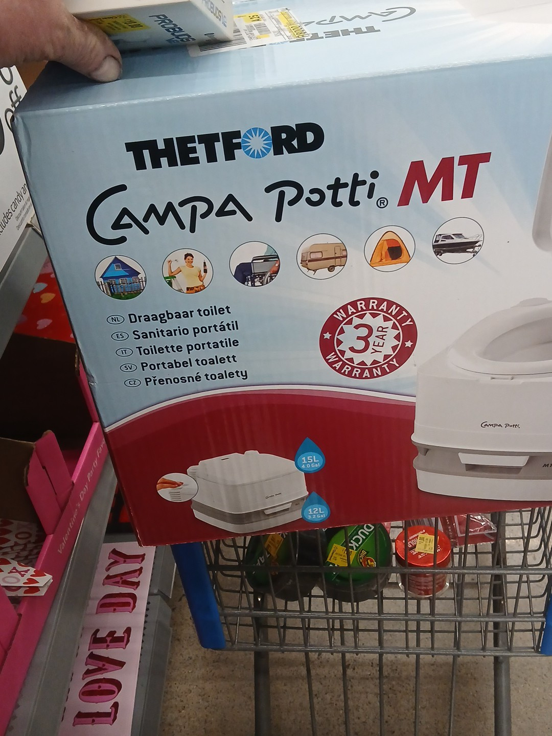 Thetford Campa Potti MT, 4 gal Portable Toilet, 16.5 in x 15 in x 13.4 in.