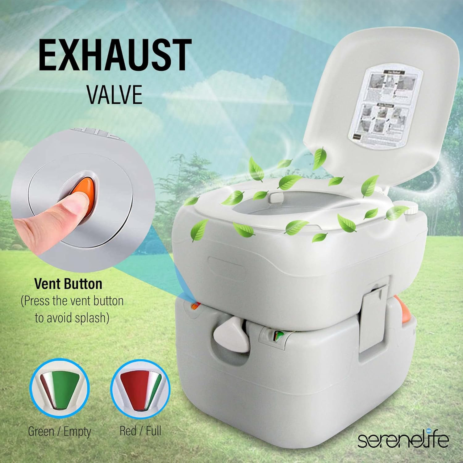 Portable 5.8 Gallon Camping Toilet with Carry Bag & Hand Sprayer, Leak Proof