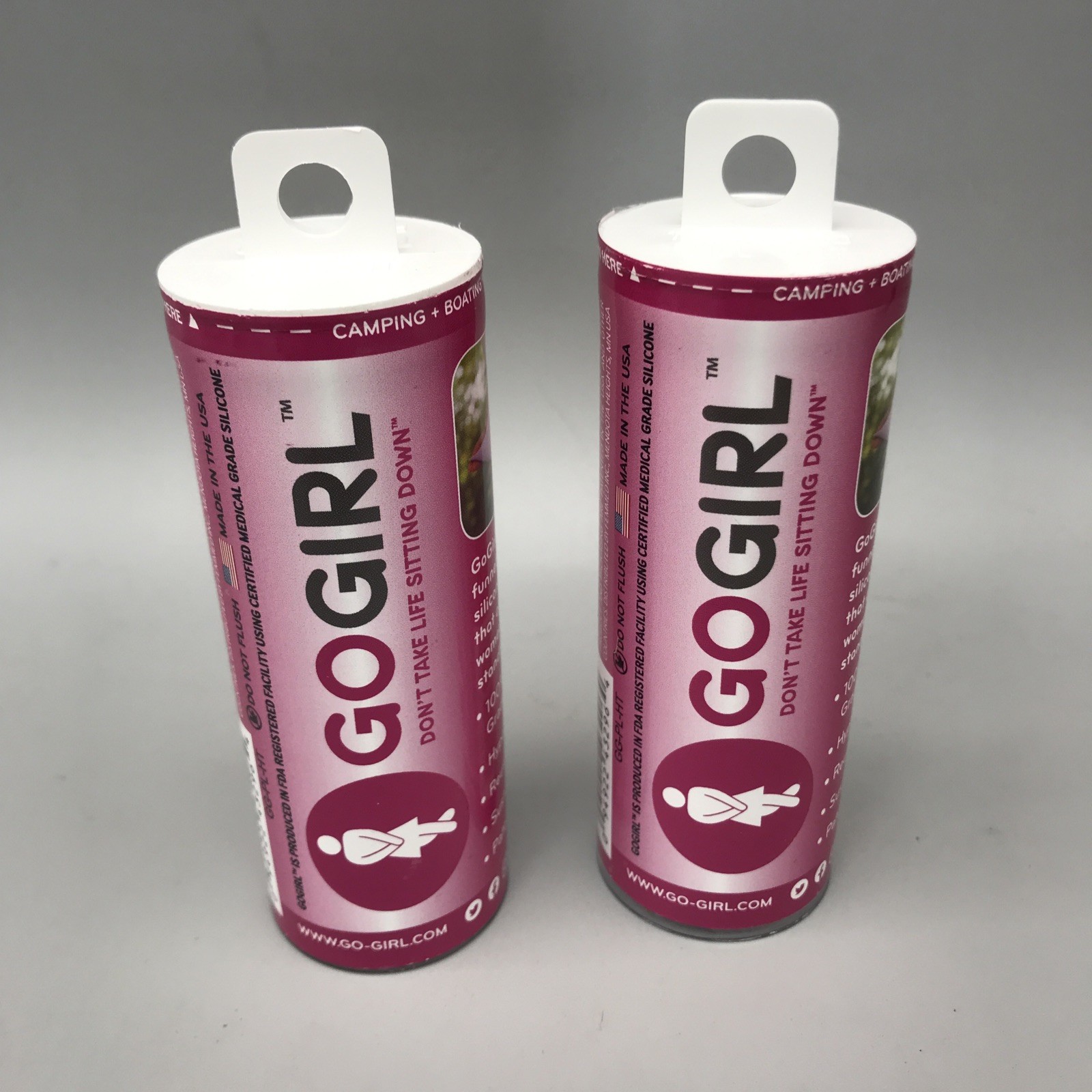 2 Pack GoGirl Female Urination Device (FUD), Pink, Funnel, Outdoors, Camping