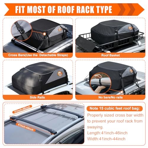15 Cubic feet Soft Waterproof Rooftop Carrier Bag – Rooftop Carrier