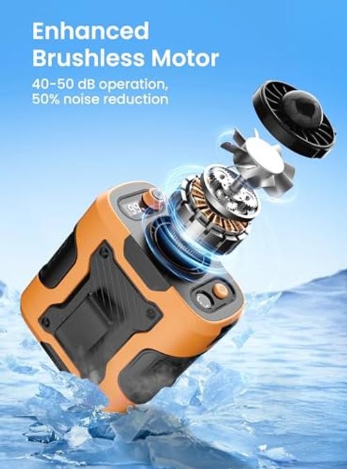 Waist Clip-on Shirt Fan, 100 Levels of Speeds, 24H Use Time | Cool Clip Orange