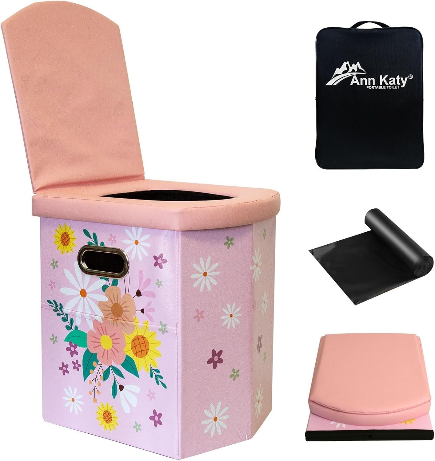 Upgrade XL Portable Toilet for Adults, Extra Large Portable Travel Floding To…