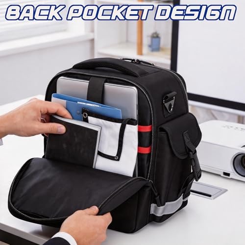 Projector Case with Projector Screen and 13 Inch Laptop Section, Portable