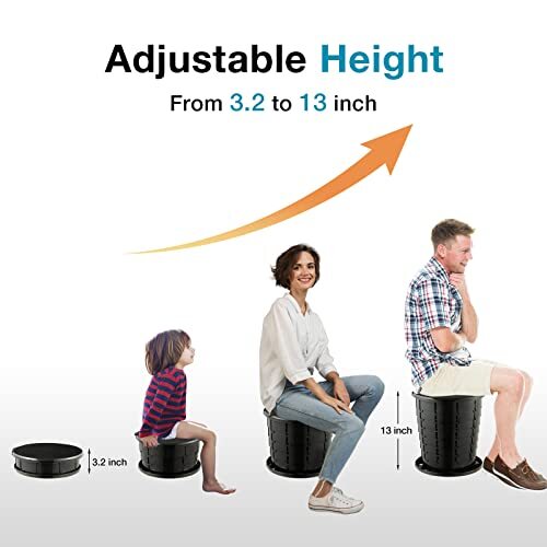 Upgrade Retractable Portable Toilet Travel Toilet Adjustable Height Camping T…