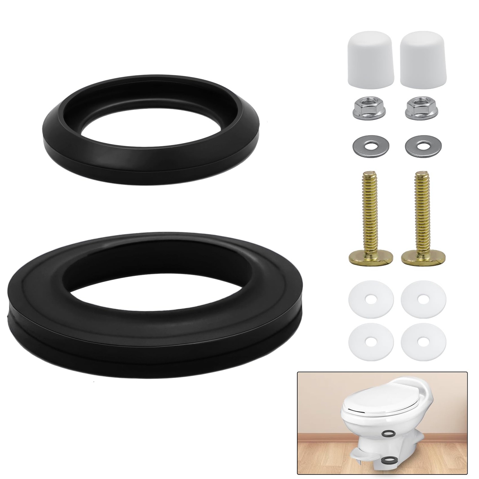 RV Toilet Seal Kit for Thetfords Aqua Magic Style Plus, Style Lite, Style II & R