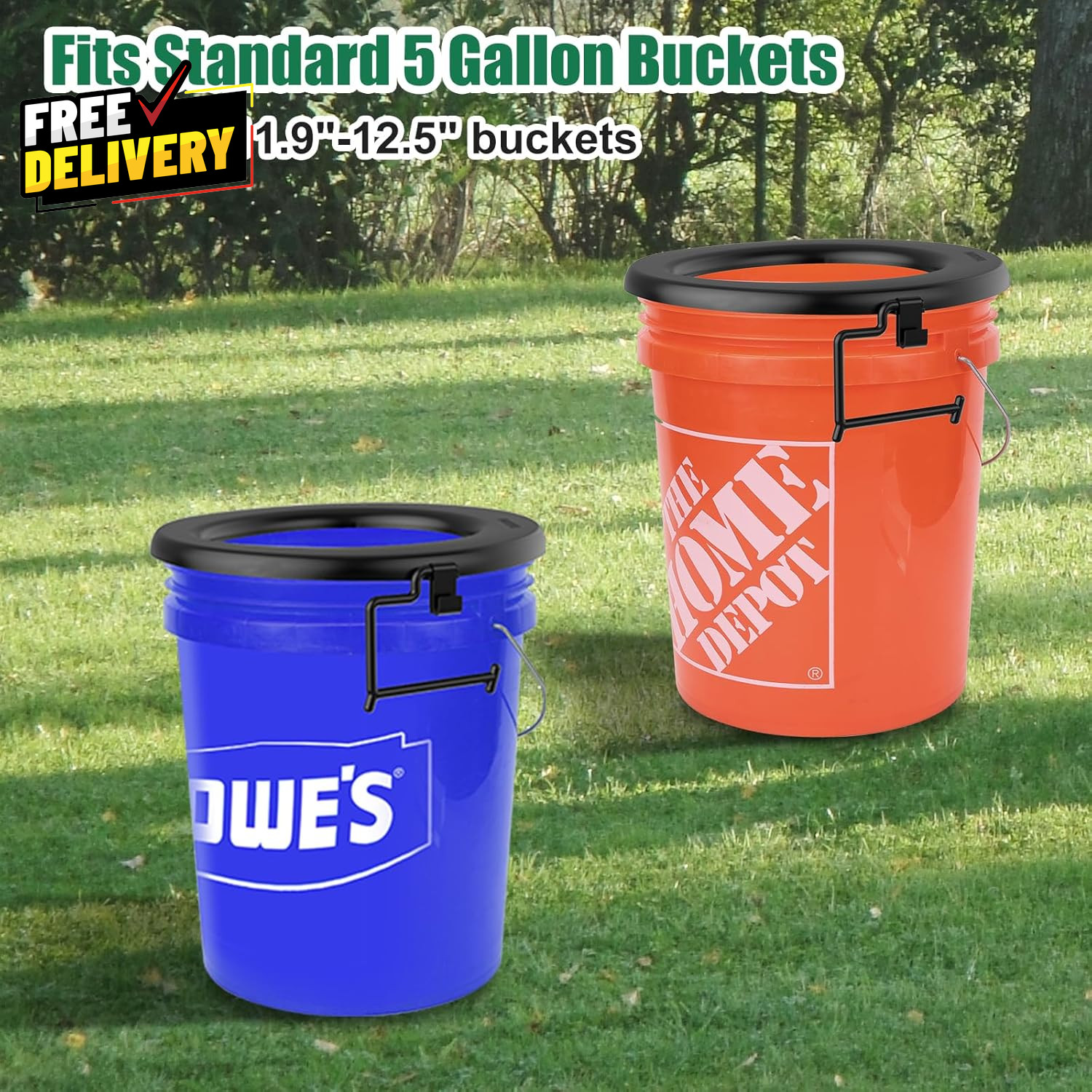 Bucket Toilet Seat Portable Toilet Seat for 5 Gal Buckets Camping Toilet Seat…