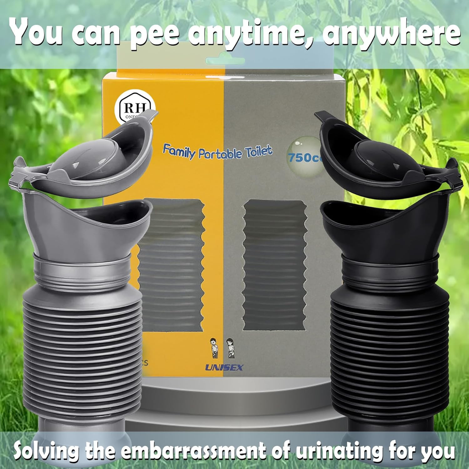 Portable Urinal for Men,Collapsible Pee Bottles for Men and Women,750 Ml,A Set o