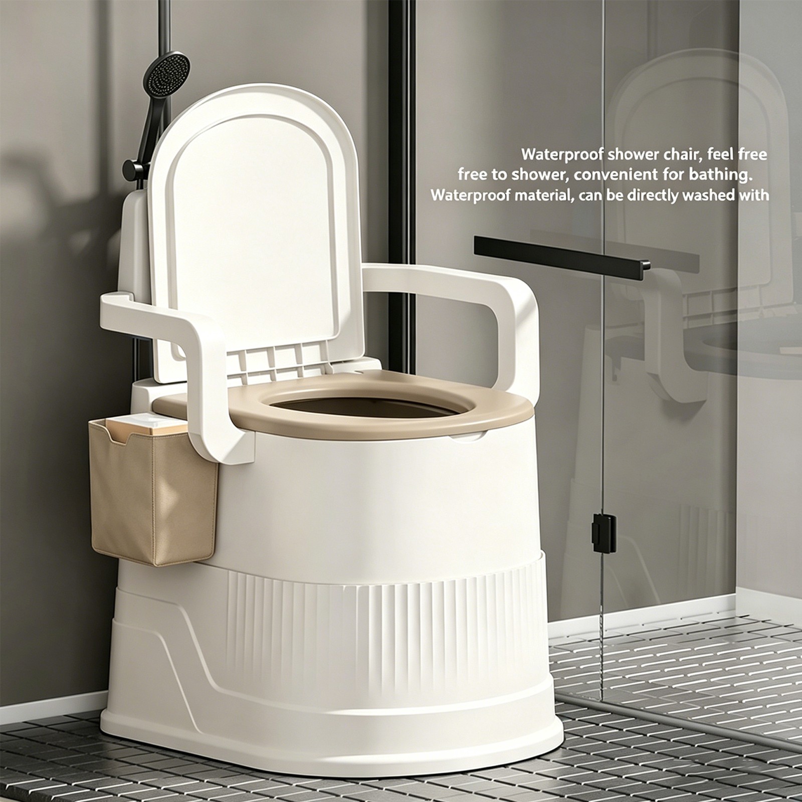 2-Gal Portable Toilet Travel Camping Outdoor/Indoor Commode Potty w/ Tissue Box