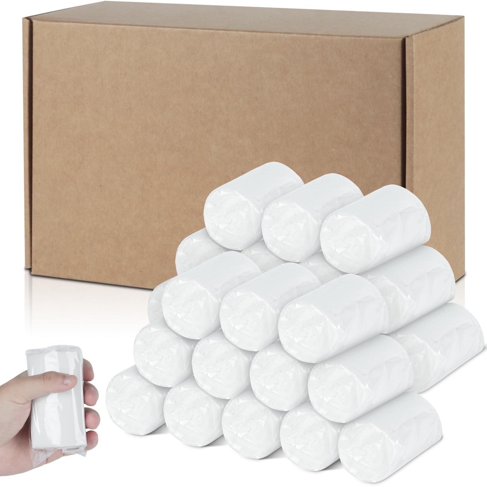 24 Packs Packable Camp Toilet Tissue Soft Travel Toilet Paper Coreless Trave…