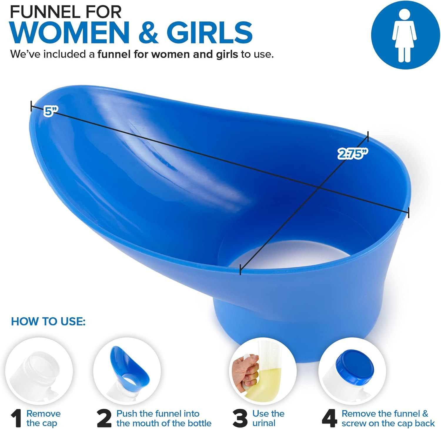 Bote orinal unisex portatil 2 pack con tapa 32 oz para viaje carro y emergencia