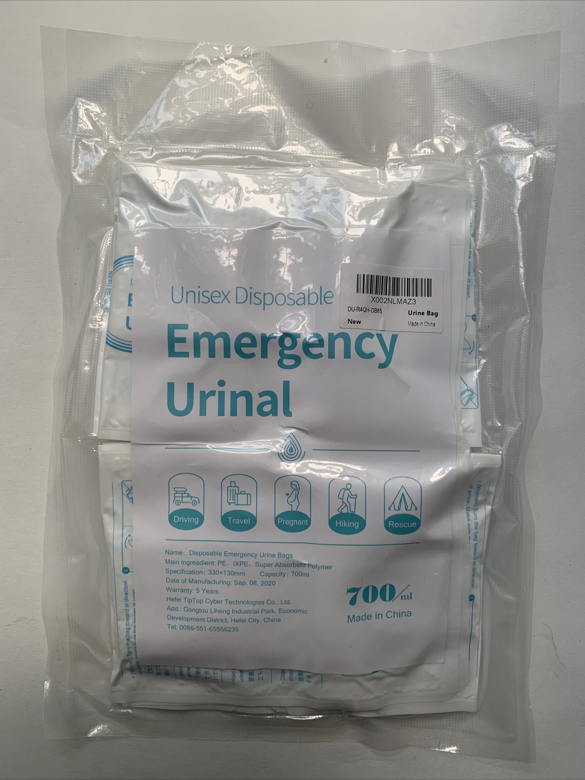 Emergency Disposable Urinal Bags Unisex Urine Bag for Men Women Kids Travel