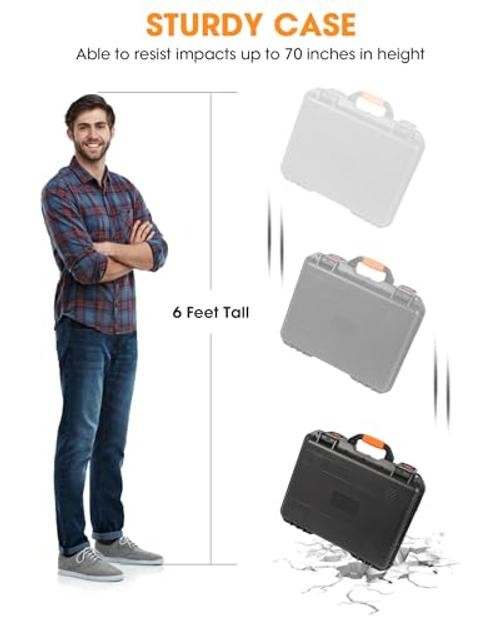 TailWaggers Waterproof Starlink Mini Case – Precision Cut Foam – Orange