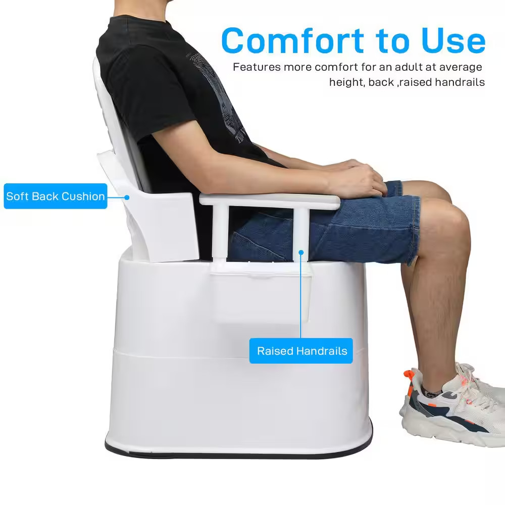Large Portable Toilet, Commode with 5 Gallon Bucket Inner, Lightweight Camping R