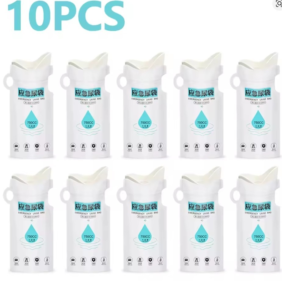 4PCS Portable Car Urinal Bags 25 fl oz Disposable Travel Emergency Toilet Bags