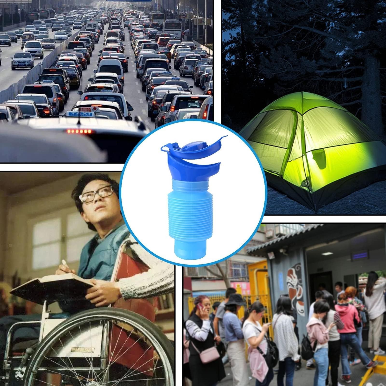 Urine Bottle Mini Urinal 750ML Shrinkable Urinal Mobile Toilet, Shrink B…